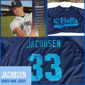 ⚾️ Bucky Jacobsen game worn & signed jersey vintage blue mesh